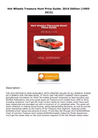 PDF/READ Hot Wheels Treasure Hunt Price Guide: 2016 Edition (1995-2015) kindle