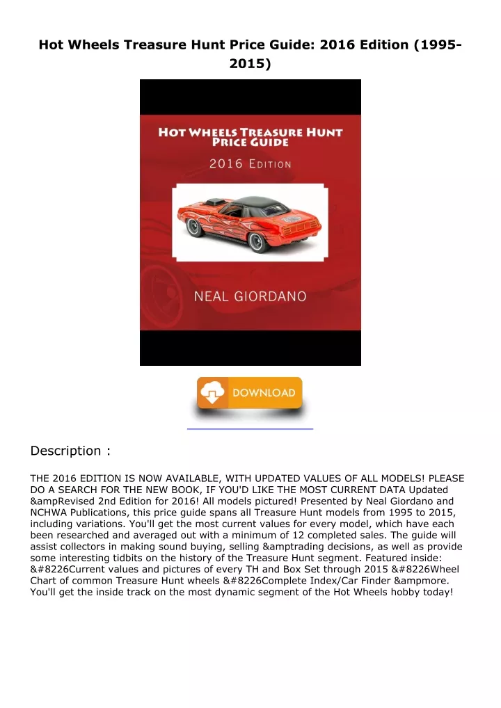 hot wheels treasure hunt price guide 2016 edition