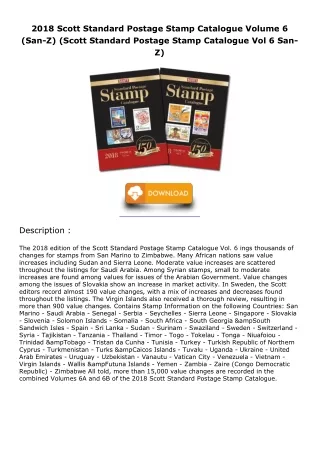 [PDF] DOWNLOAD 2018 Scott Standard Postage Stamp Catalogue Volume 6 (San-Z) (Sco