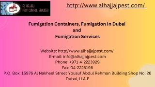 Effective Fumigation Services in Dubai Safe Pest Control Solutions