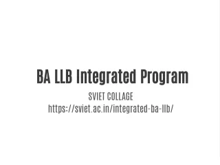 BA LLB Integrated Program