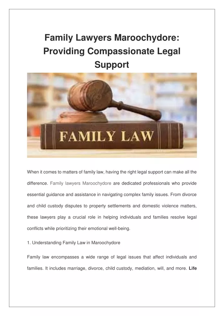 family lawyers maroochydore providing