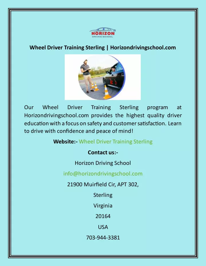 wheel driver training sterling