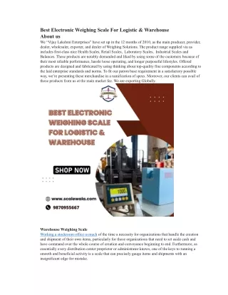 best electronic weighing scale for logistic