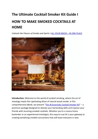 HOW TO MAKE SMOKED COCKTAIL AT HOME