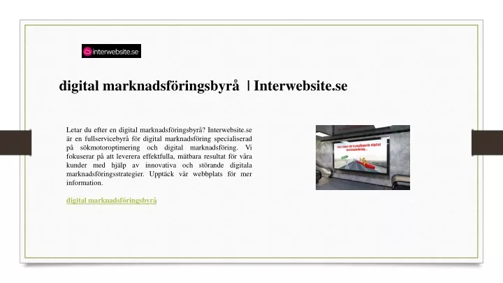 digital marknadsf ringsbyr interwebsite se