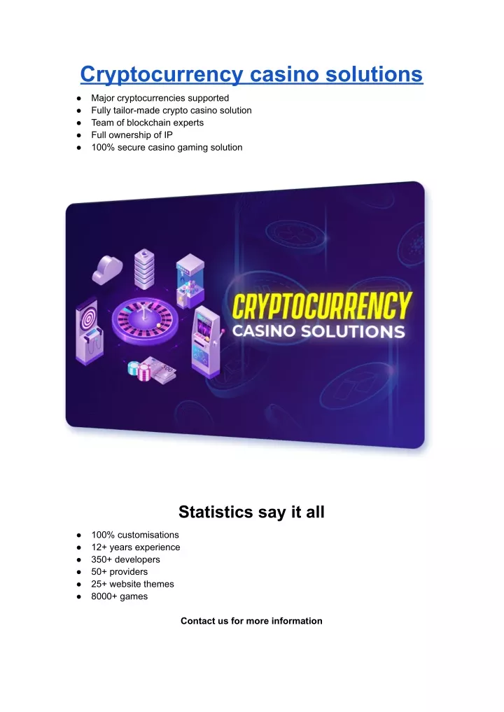 cryptocurrency casino solutions
