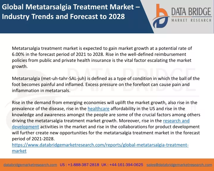global metatarsalgia treatment market industry