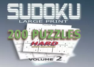 [PDF] Sudoku Puzzles Hard: 200 Sudoku Hard, Volume 2 With Solution (Crazy For Su