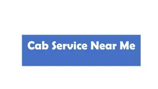 cab service near me