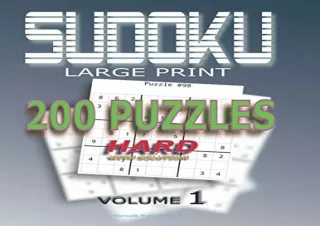 (PDF) Download Sudoku Puzzles Hard: 200 Sudoku Hard, Volume 1 With Solution (Cra