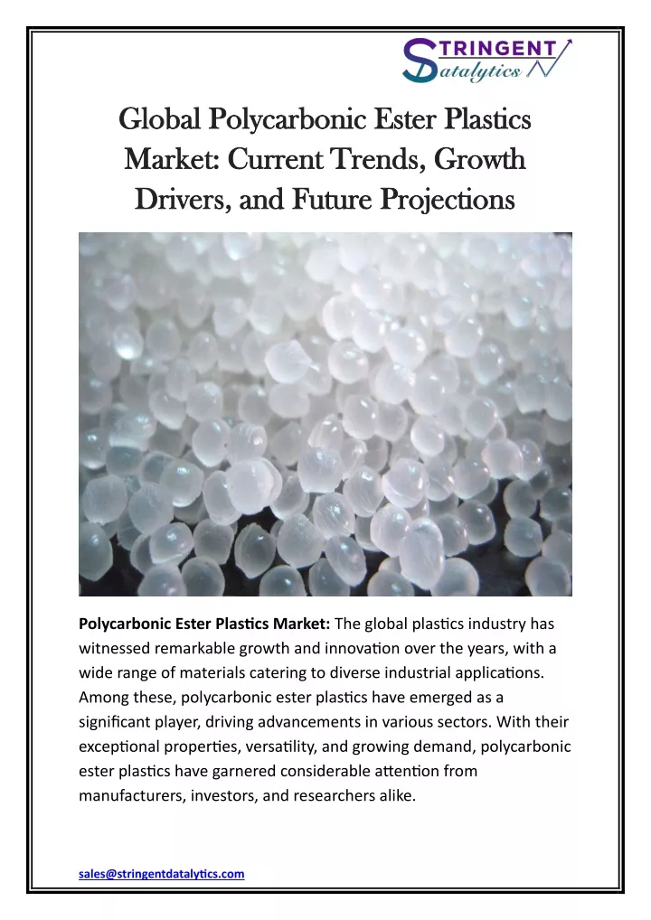 global polycarbonic ester plastics global