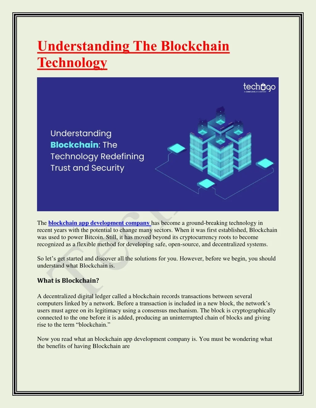 PPT - Understanding The Blockchain Technology PowerPoint Presentation ...