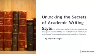 unlocking the secrets of academic writing style