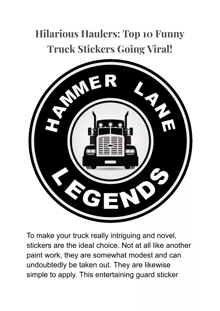 hilarious haulers top 10 funny truck stickers