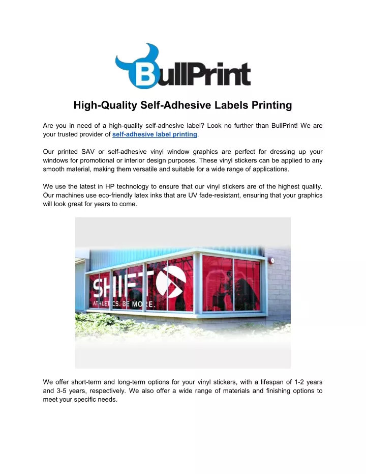 high quality self adhesive labels printing