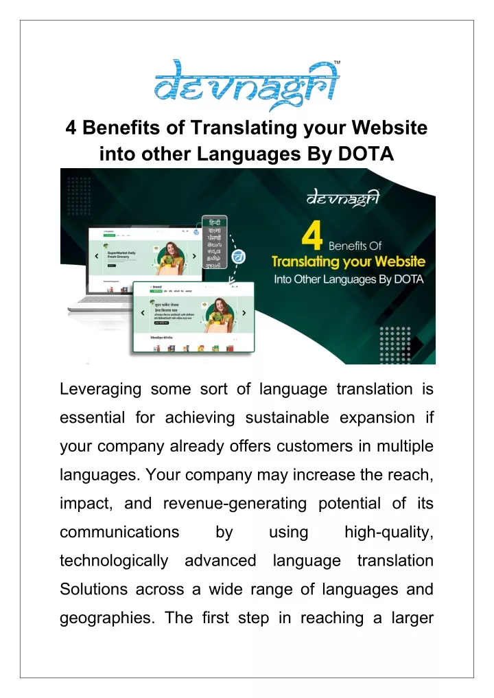 4 benefits of translating your website into other