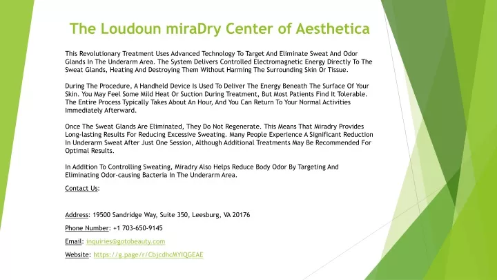 the loudoun miradry center of aesthetica