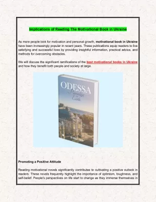 implications of reading the motivational book