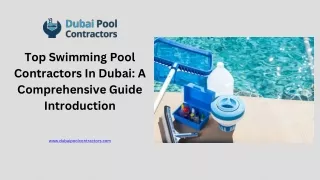 Top Swimming Pool Contractors In Dubai: A Comprehensive Guide Introduction