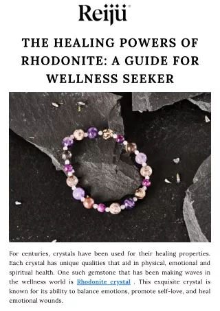 The Healing Powers of Rhodonite A Guide for Wellness Seeker
