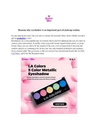 reasons why eyeshadow is an important part