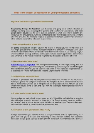 what is the impact of education on your