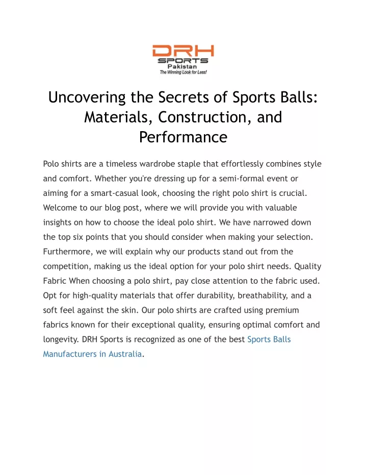 uncovering the secrets of sports balls materials
