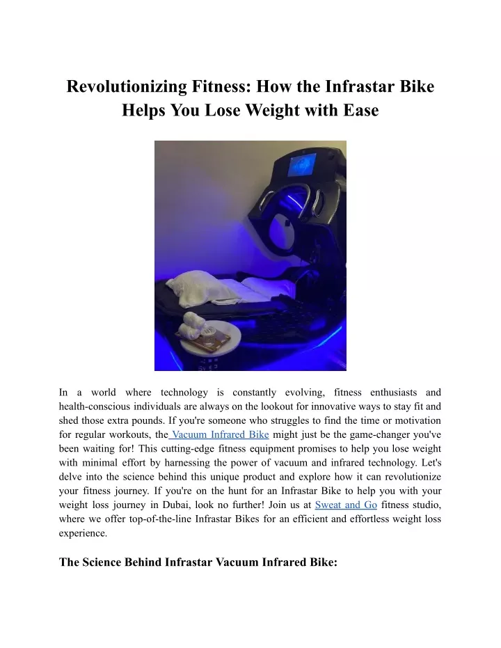 revolutionizing fitness how the infrastar bike