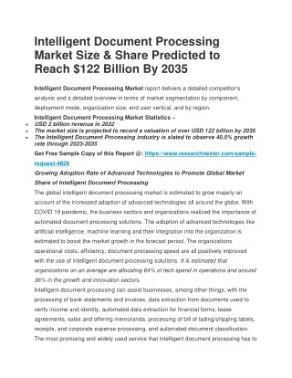 Intelligent Document Processing Market Size