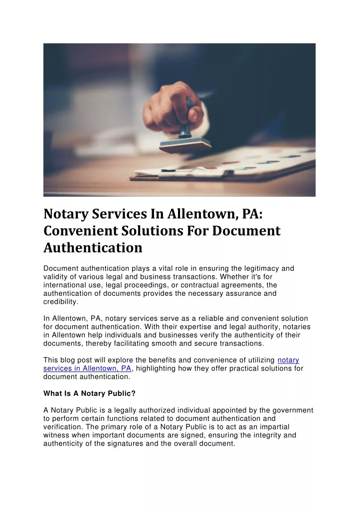 notary services in allentown pa convenient