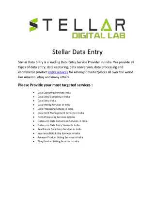 Stellar Data Entry
