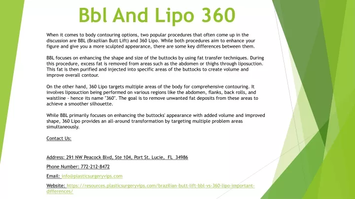 bbl and lipo 360