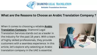 What are the Reasons to Choose an Arabic Translation Company