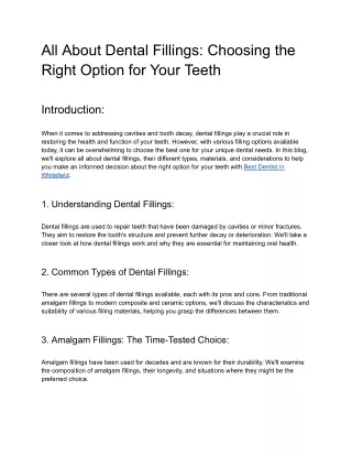 All About Dental Fillings_ Choosing the Right Option for Your Teeth