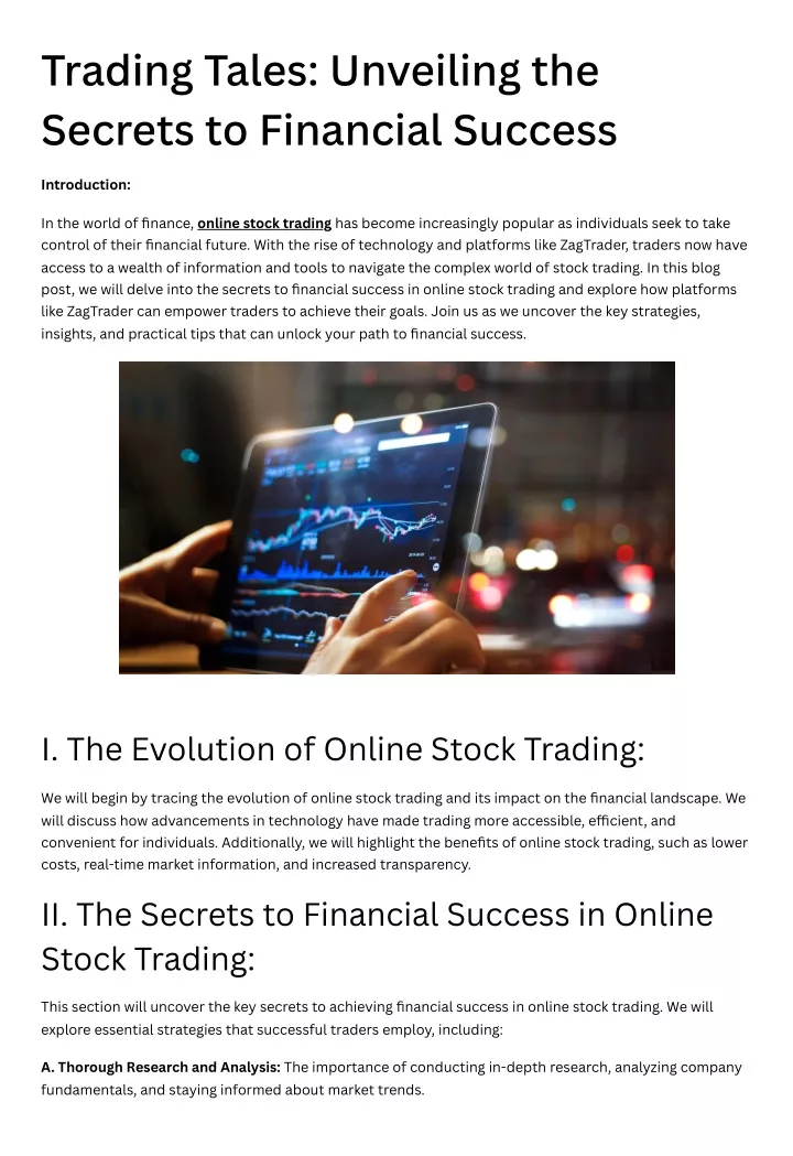 trading tales unveiling the secrets to financial