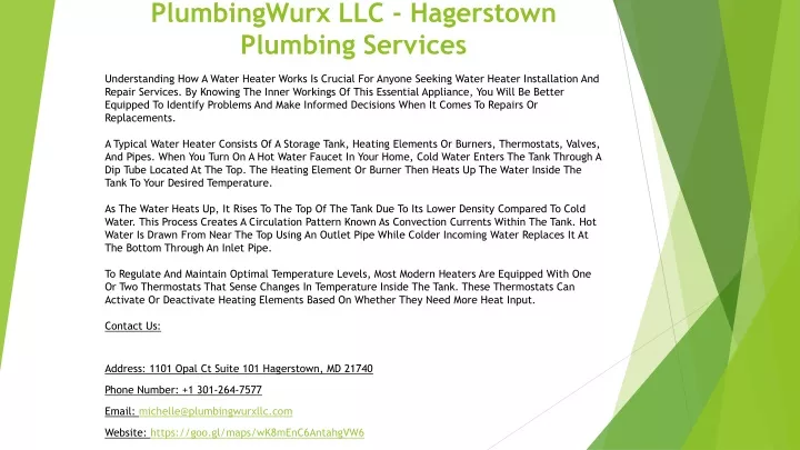 plumbingwurx llc hagerstown plumbing services