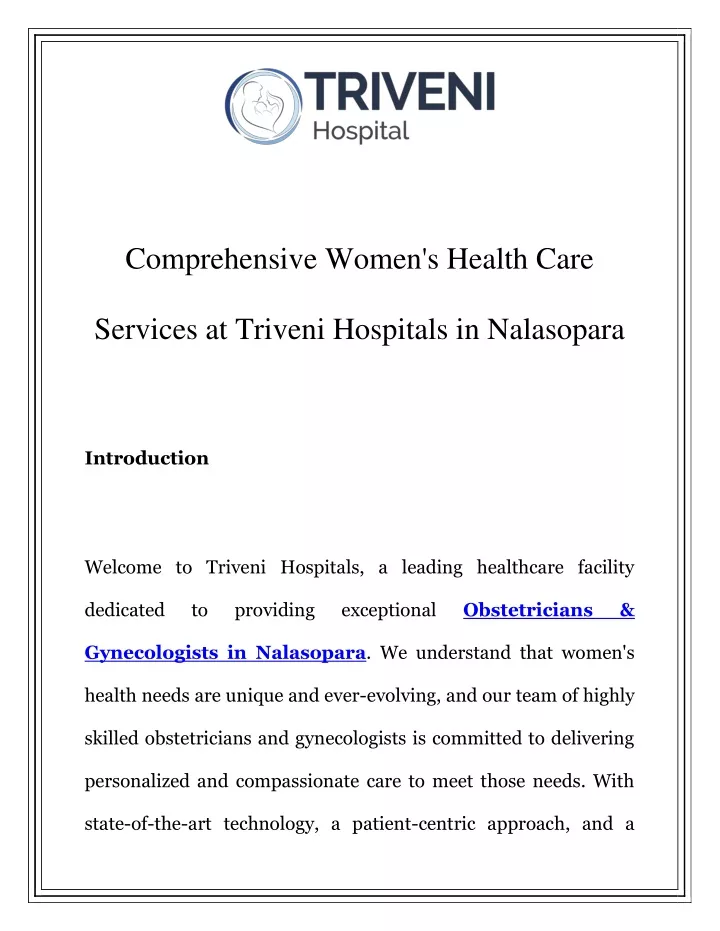 comprehensive women s health care