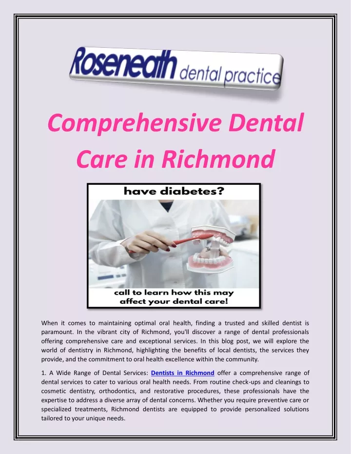 comprehensive dental care in richmond