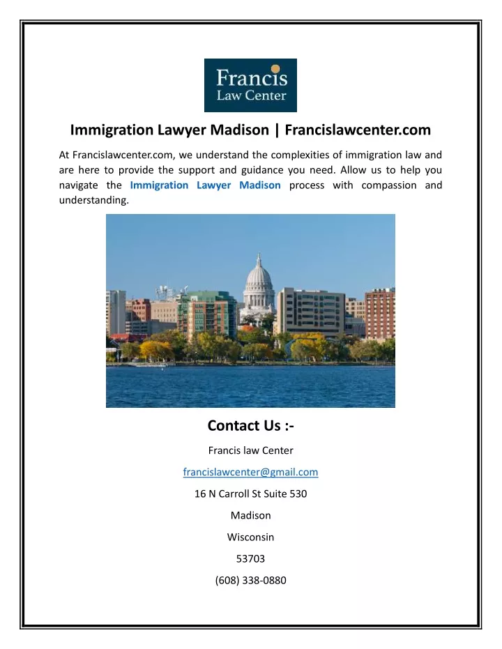 immigration lawyer madison francislawcenter com