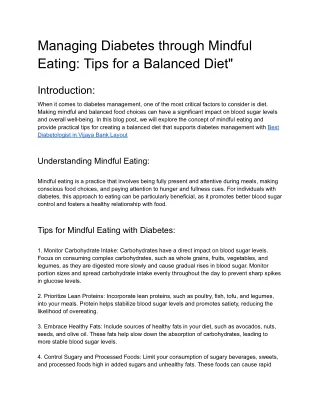 managing diabetes through mindful eating tips