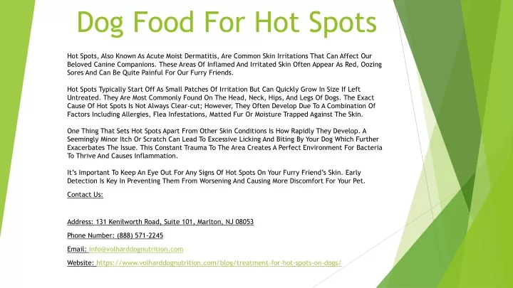 dog food for hot spots