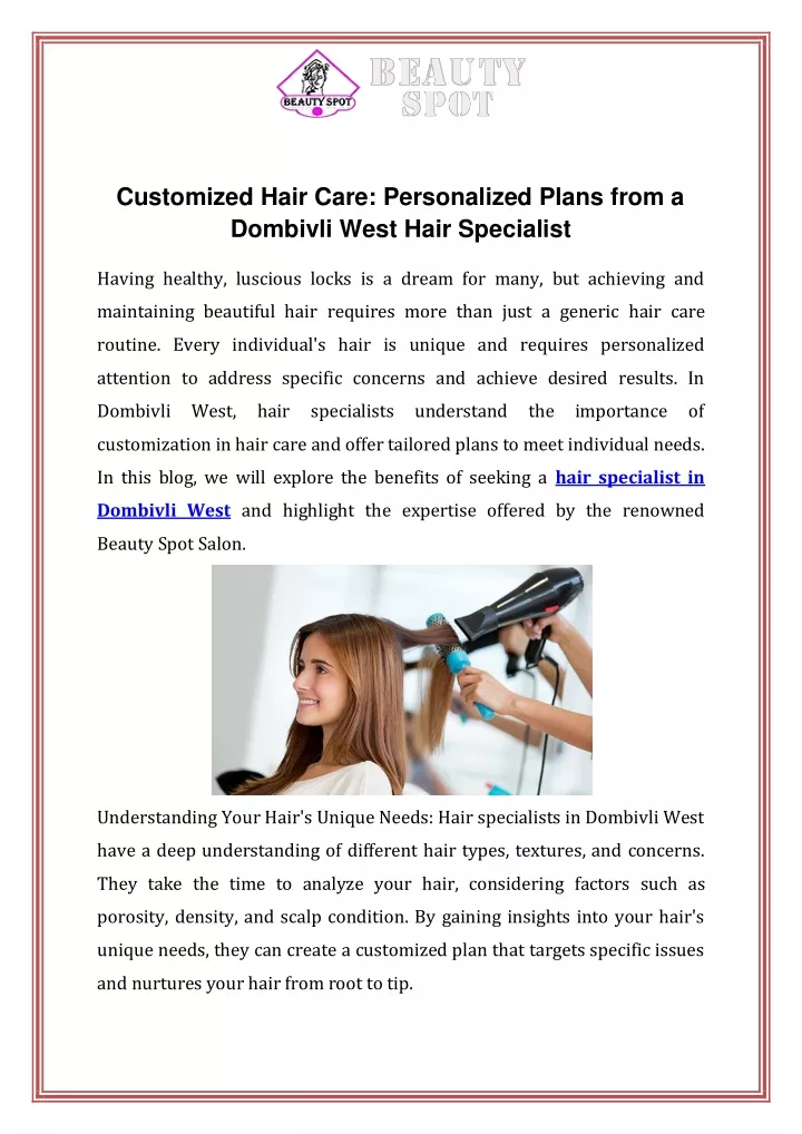 customized hair care personalized plans from