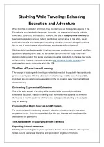 Studying While Traveling - slide 1