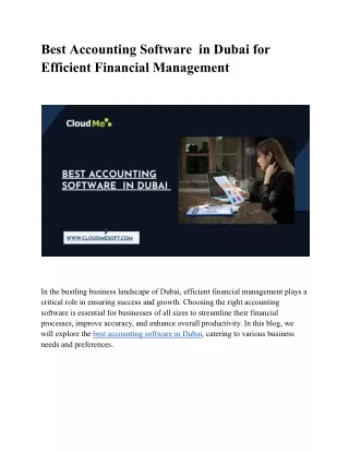 best accounting software in dubai for efficient