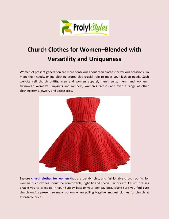 church clothes for women blended with versatility