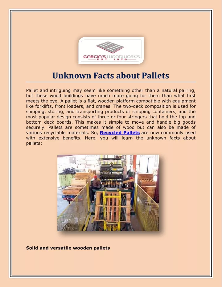 unknown facts about pallets