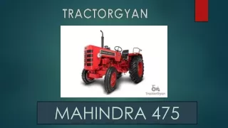 Mahindra 475 Price in India - Tractorgyan