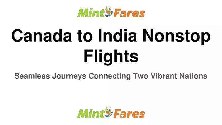 canada to india nonstop flights