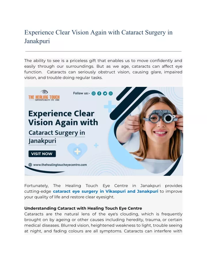 experience clear vision again with cataract